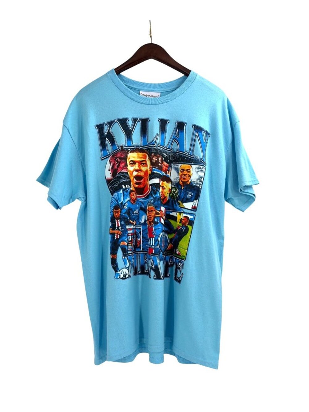 NWT Kylian Mbappe France Graphic Mens XL T-Shirt Blue Soccer Football World Cup